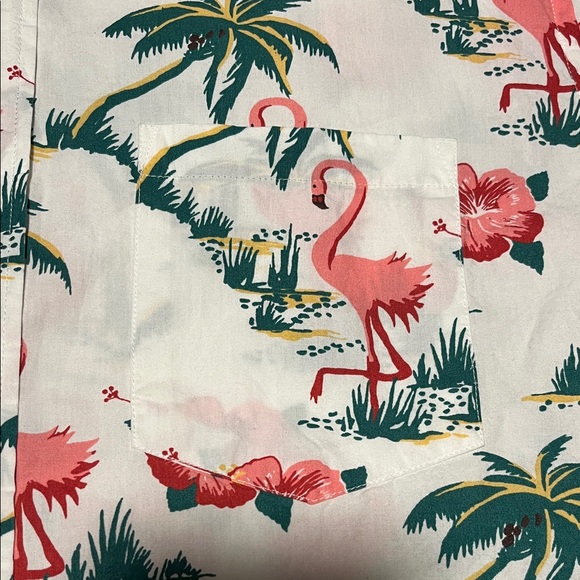 J Crew Tropical Flamingo Print Men's Shirt - Picture 3 of 3